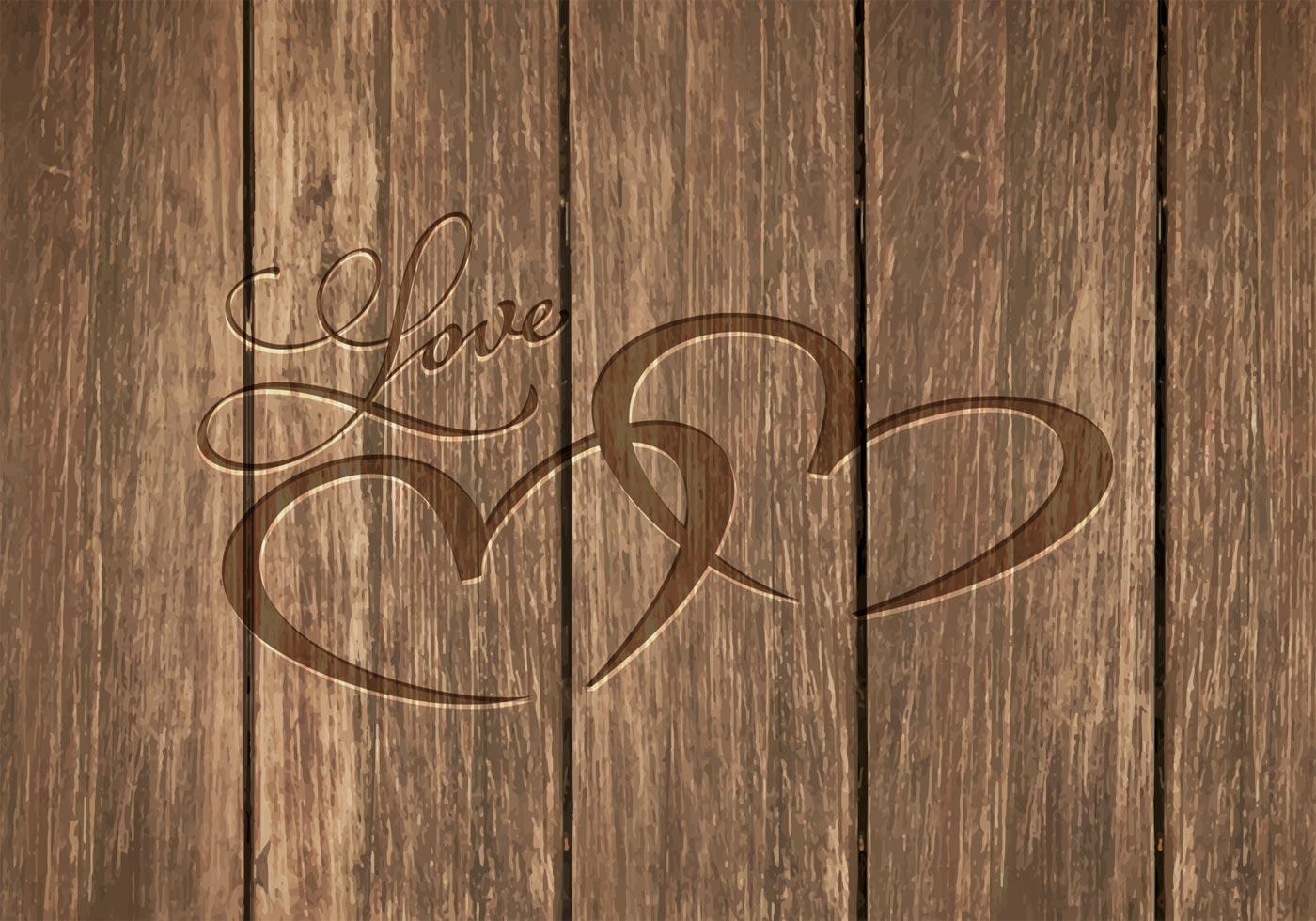 Free Heart Carved In Wood Vector Background 92510 Vector Art at Vecteezy