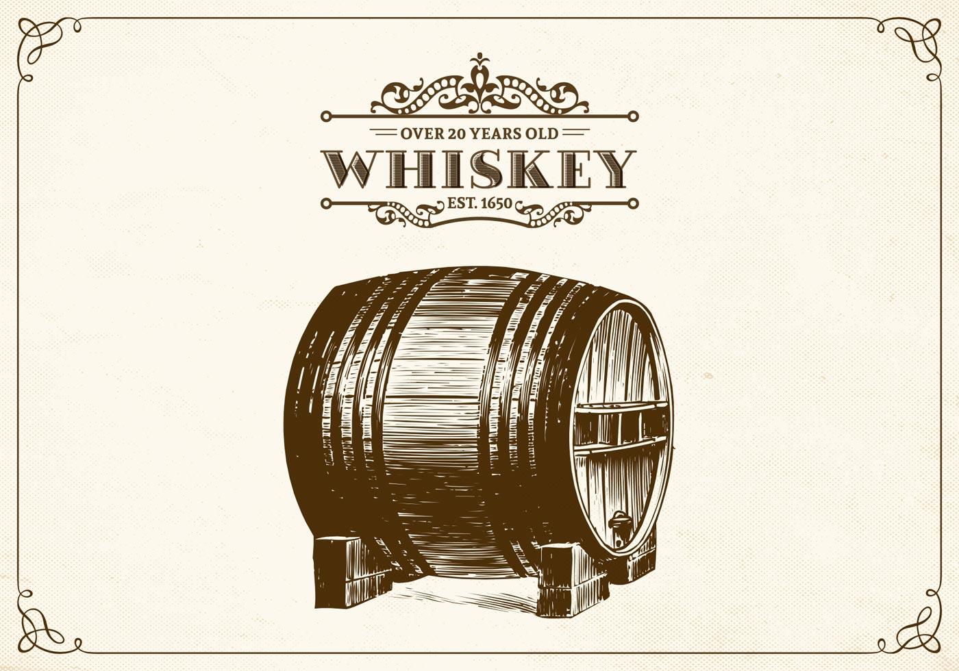 Hand Drawn Whiskey Barrel Vector 92512 Vector Art at Vecteezy