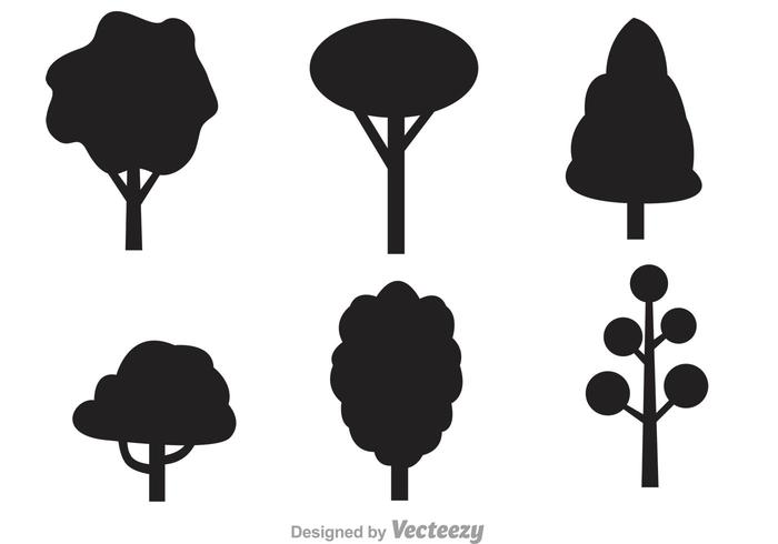 Iconos Vector Negro Árbol