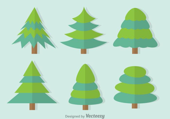 Duo Tone Tree Vector Set