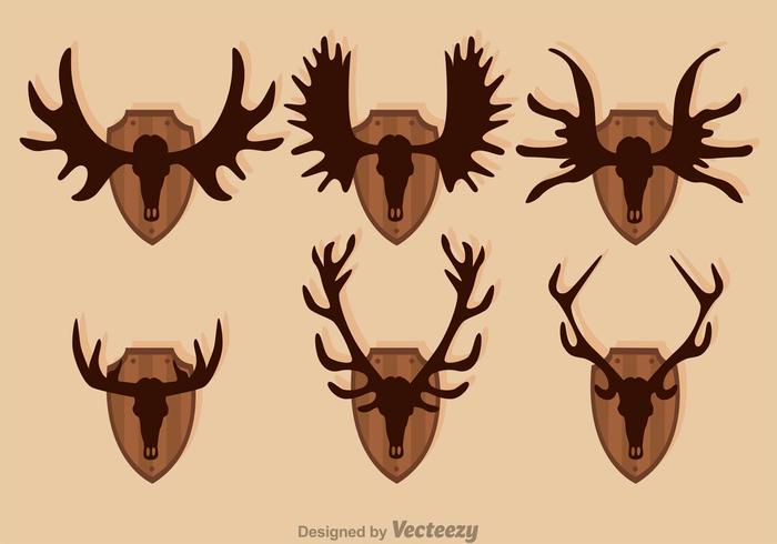 Moose And Deer Hunting Trophy Vectors