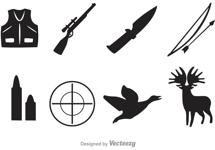 Vector Hunter Negro Iconos