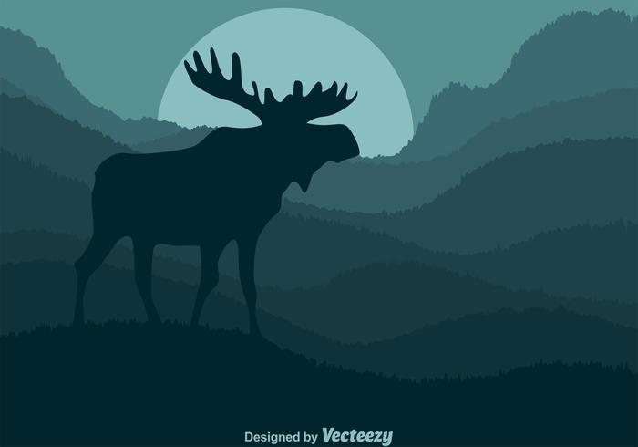 Vector Moose En Rolling Hills