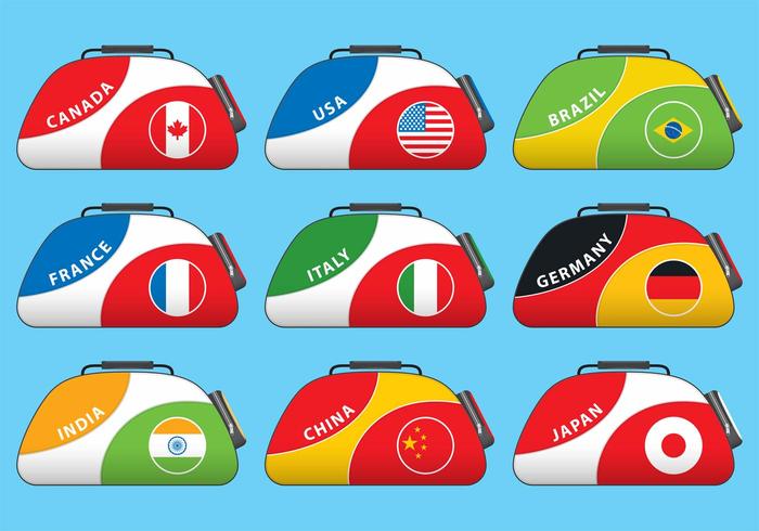 Vector Duffle Bag With Flags