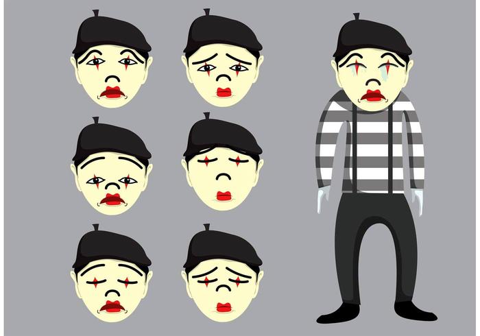 Sad Mime Vectors