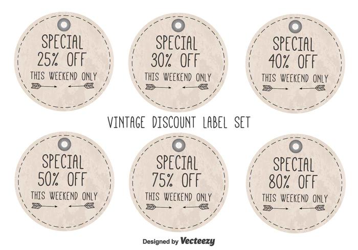 Vintage Style Discount Labels vector