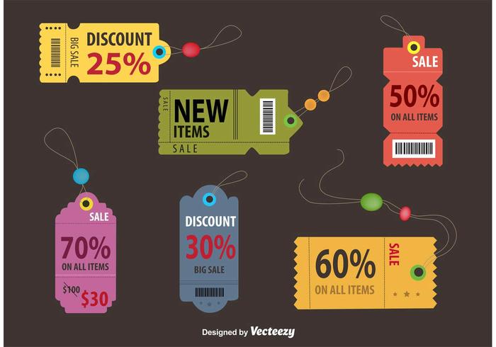 Retro Discount Coupon Tags vector