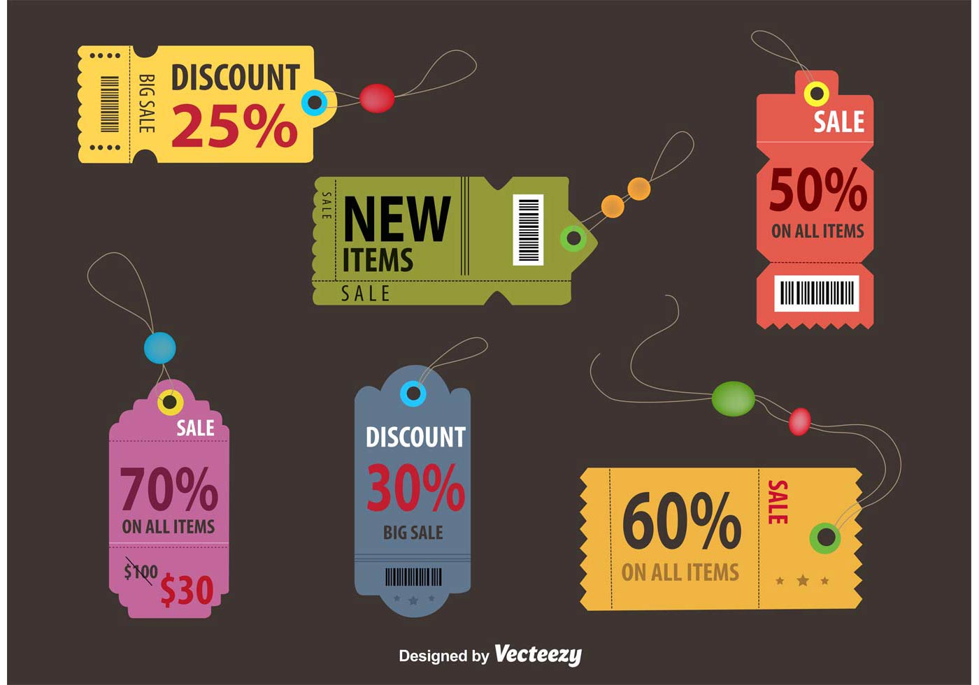 Retro Discount Coupon Tags 92593 Vector Art at Vecteezy