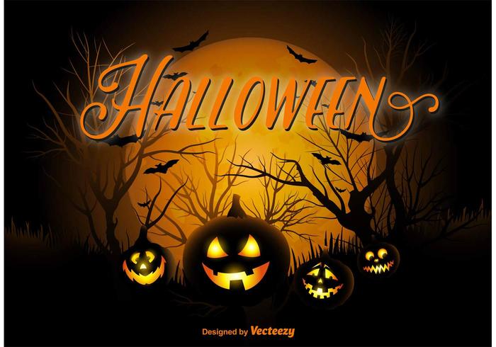 Halloween Pumpkin Night Background vector