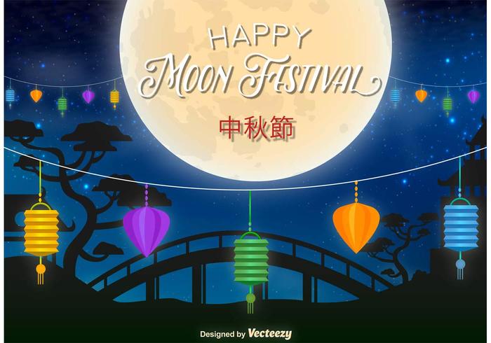 Ilustración del Happy Moon Festival vector