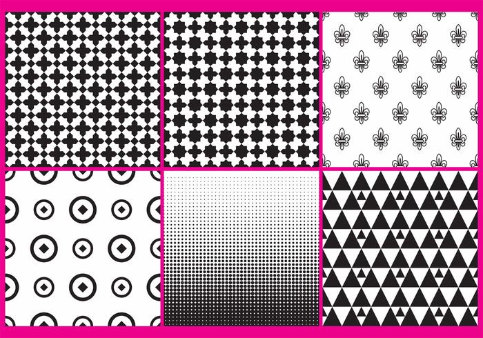 Black And White Patterns vector