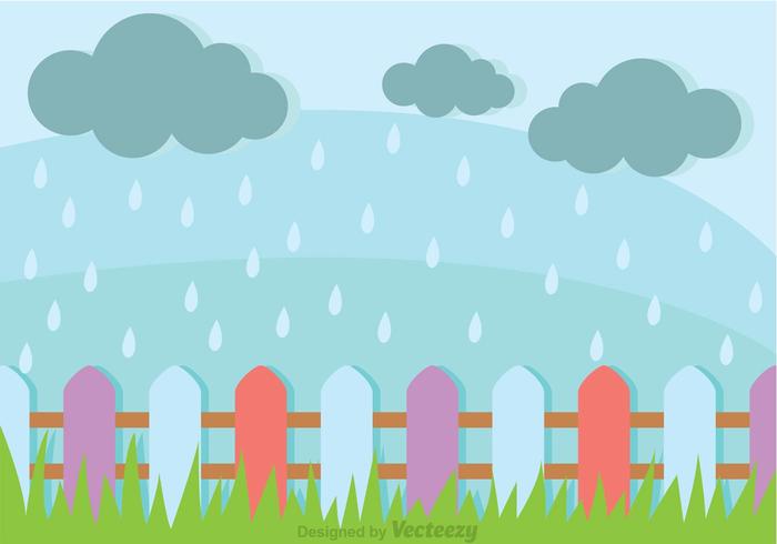 Spring Showers In a Grass Field  vector