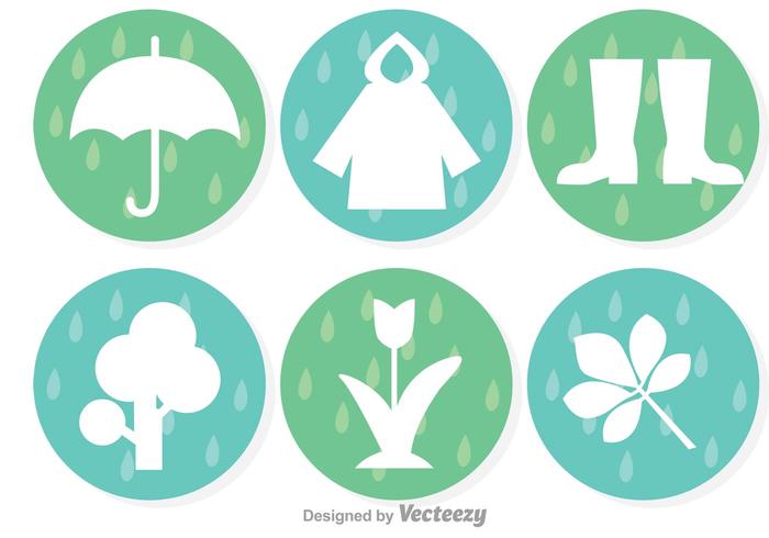 Iconos de las duchas de primavera vector