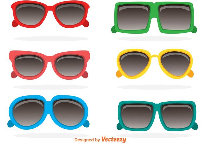 Gafas de sol de colores 80s vector