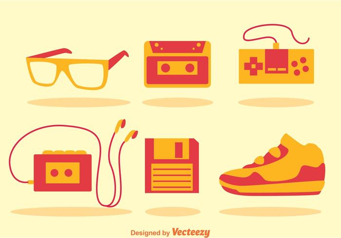 80s Retro Icons vector