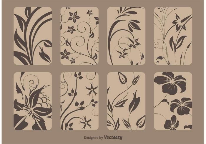 Retro Flourish Cards vector