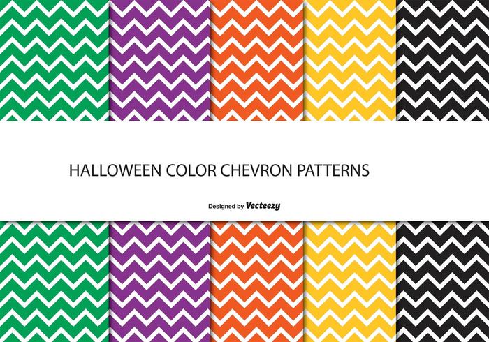 Conjunto de patrones de Halloween Chevron vector