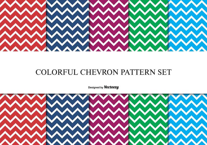 Colorful Chevron Pattern Set vector