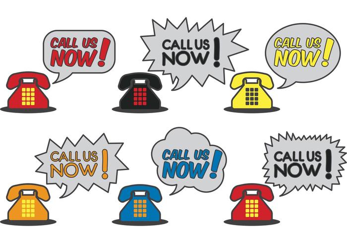 Call Us Now Phone Vectors 