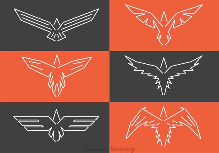 Symmetric Hawk Logos vector