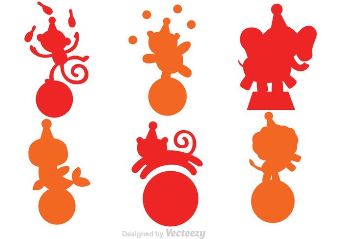 Animal Circus Silhouette Vectors Animal Circus Silhouette Vectors
