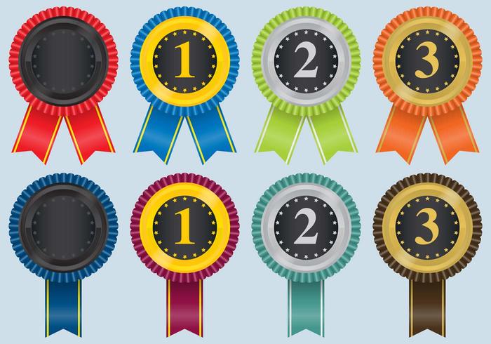 Rosette Prize Ribbon Vectors