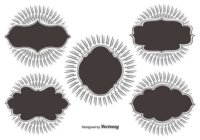 Conjunto de etiquetas de Starburst de la vendimia vector