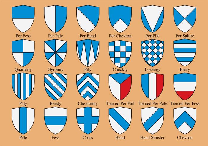 Heraldic Shield Shapes vector