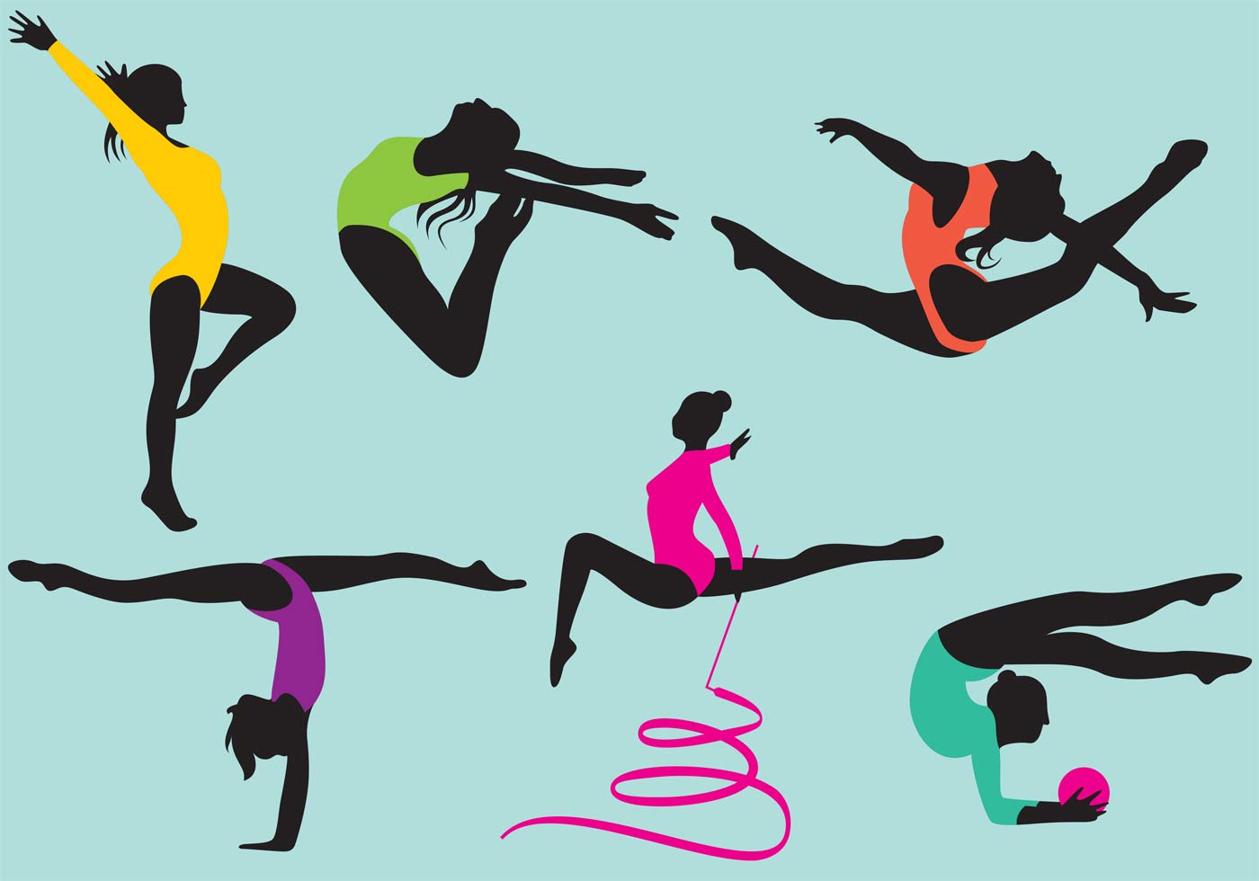 Download Female Gymnast Silhouette Vectors - Download Free Vectors ...