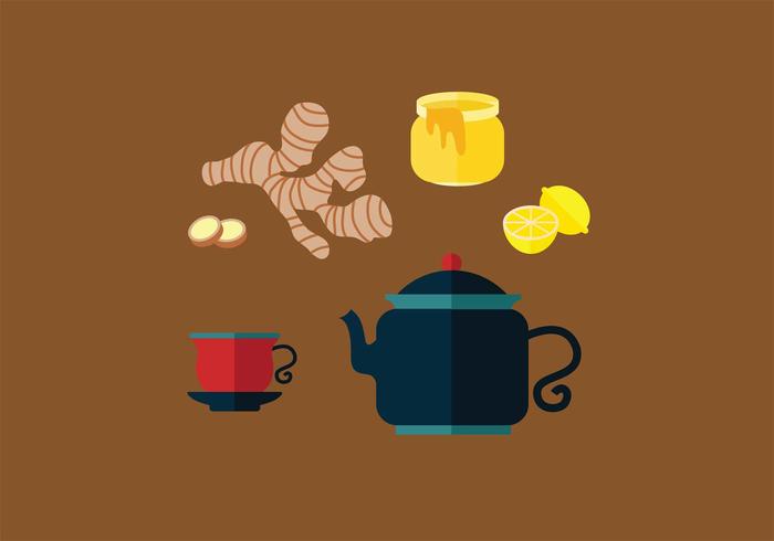 Ginger Tea Vector Set Ginger Tea Vector Set