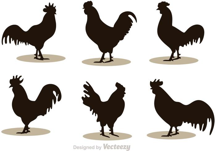 Rooster Silhouette Vectors Rooster Silhouette Vectors