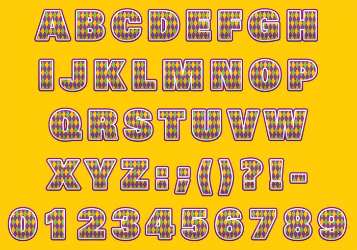 Mardi Gras Font Type vector