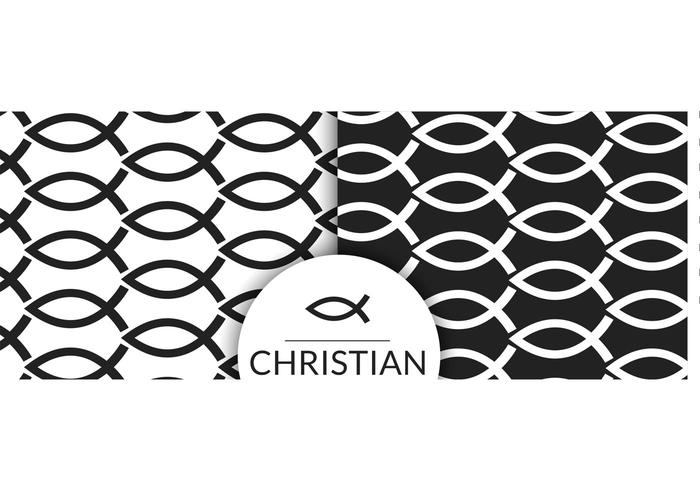 Free Christian Fish Symbol Seamless Pattern vector