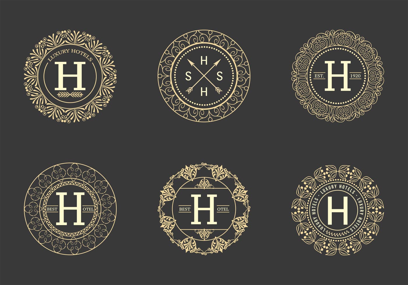 Download Retro Hotel Logos Vector 92851 Vector Art at Vecteezy