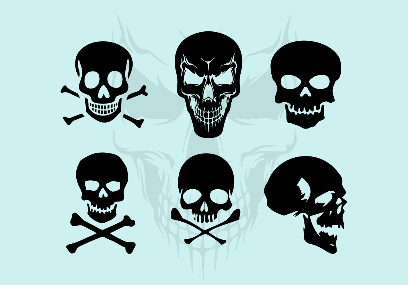 Download Vector Skull Silhouette Illustrations - Download Free ...