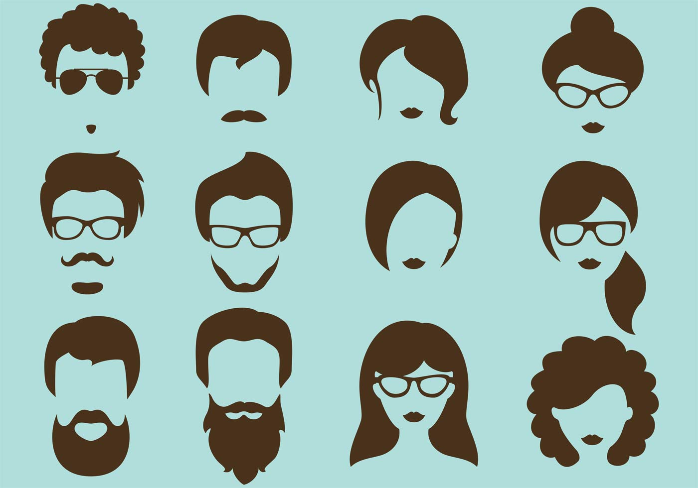 Hipster Vector Silhouettes - Download Free Vector Art 