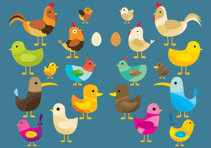 Pájaros coloridos del vector