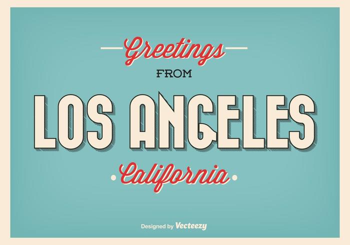Los Angeles Retro Greeting Illustration vector