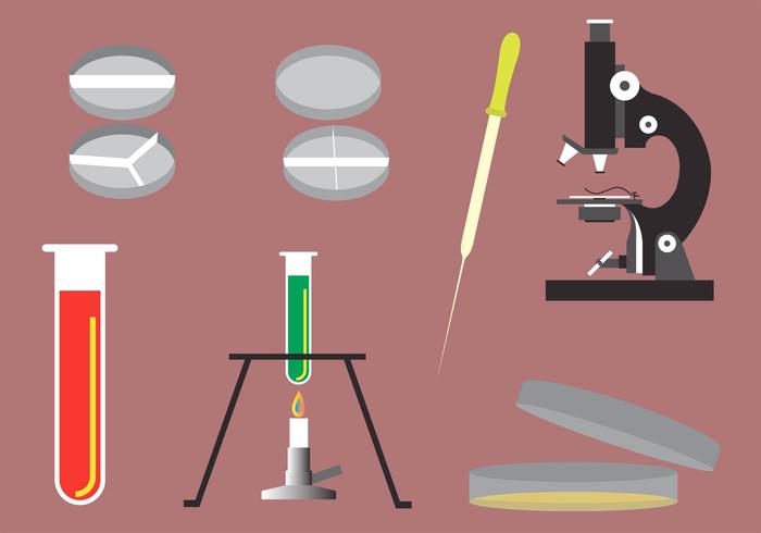 Vector Illustration of Different Laboratory Objects