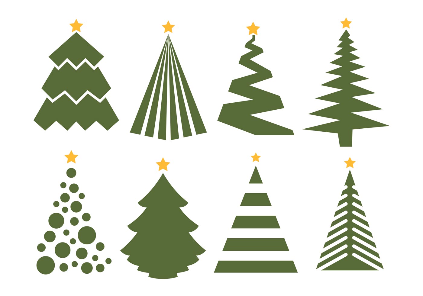 Download Christmas Tree Vector Set on white background - Download ...