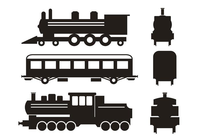 Tren Silueta Vector Set