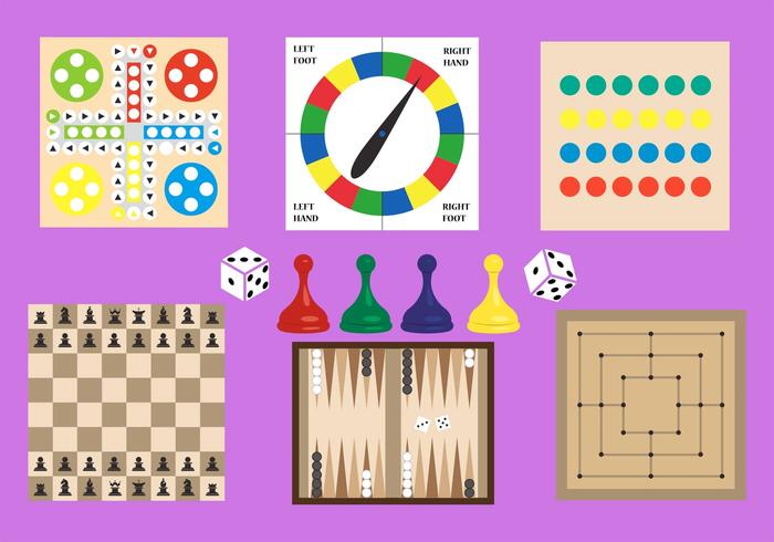 Collection of Joyful Board Games vector