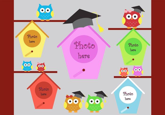 Colorful Graduation Background with Place for Photos in Vector Format