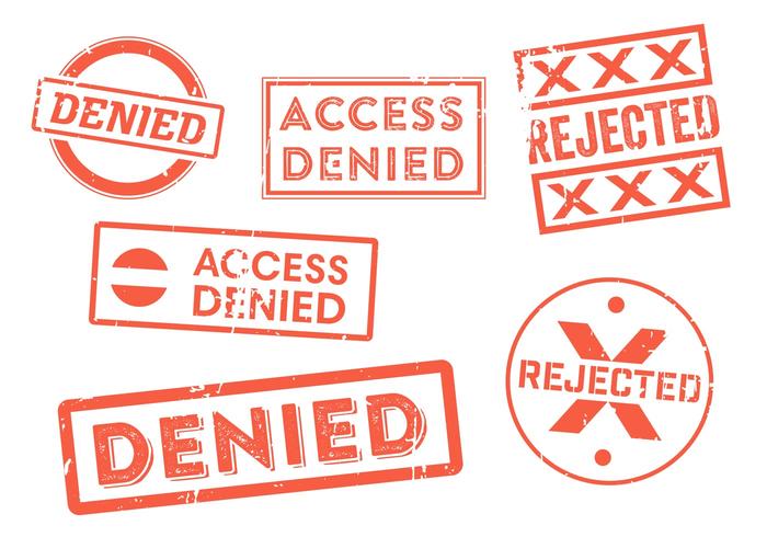 Denied Stamp Vector Set