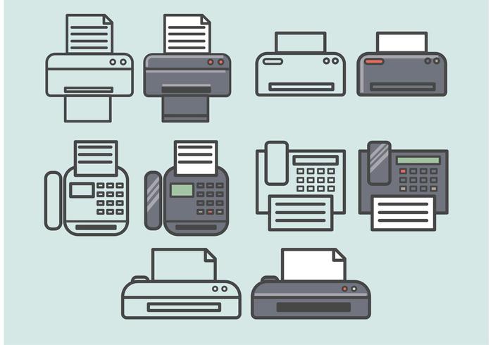 Vector Fax Icons Set Vector Fax Icons Set