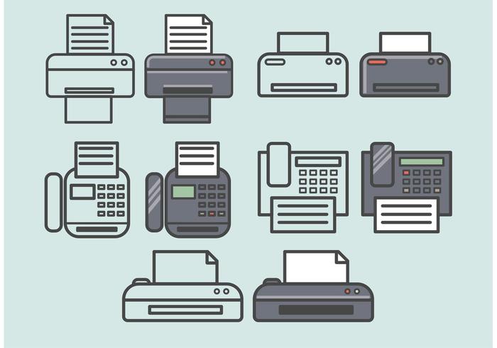 Iconos De Vector De Fax Conjunto