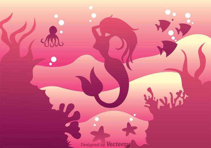 Mermaid Swimming Vector