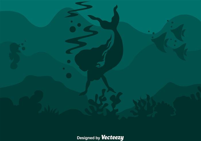 Mermaid Swimming Underwater vector