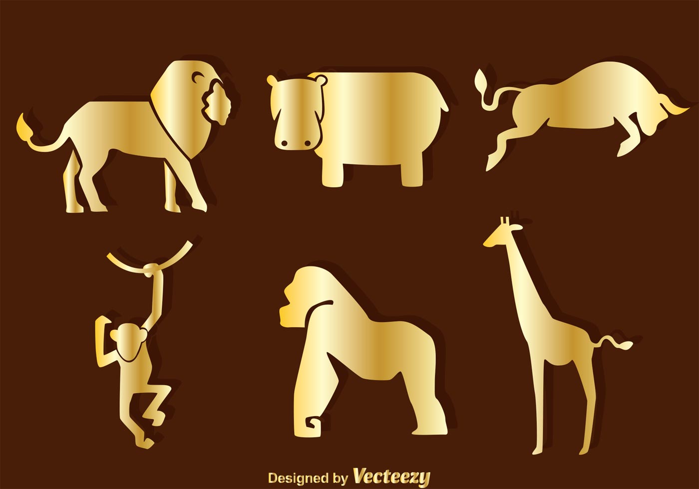 Download Gold Animals Silhouette Icons - Download Free Vectors, Clipart Graphics & Vector Art