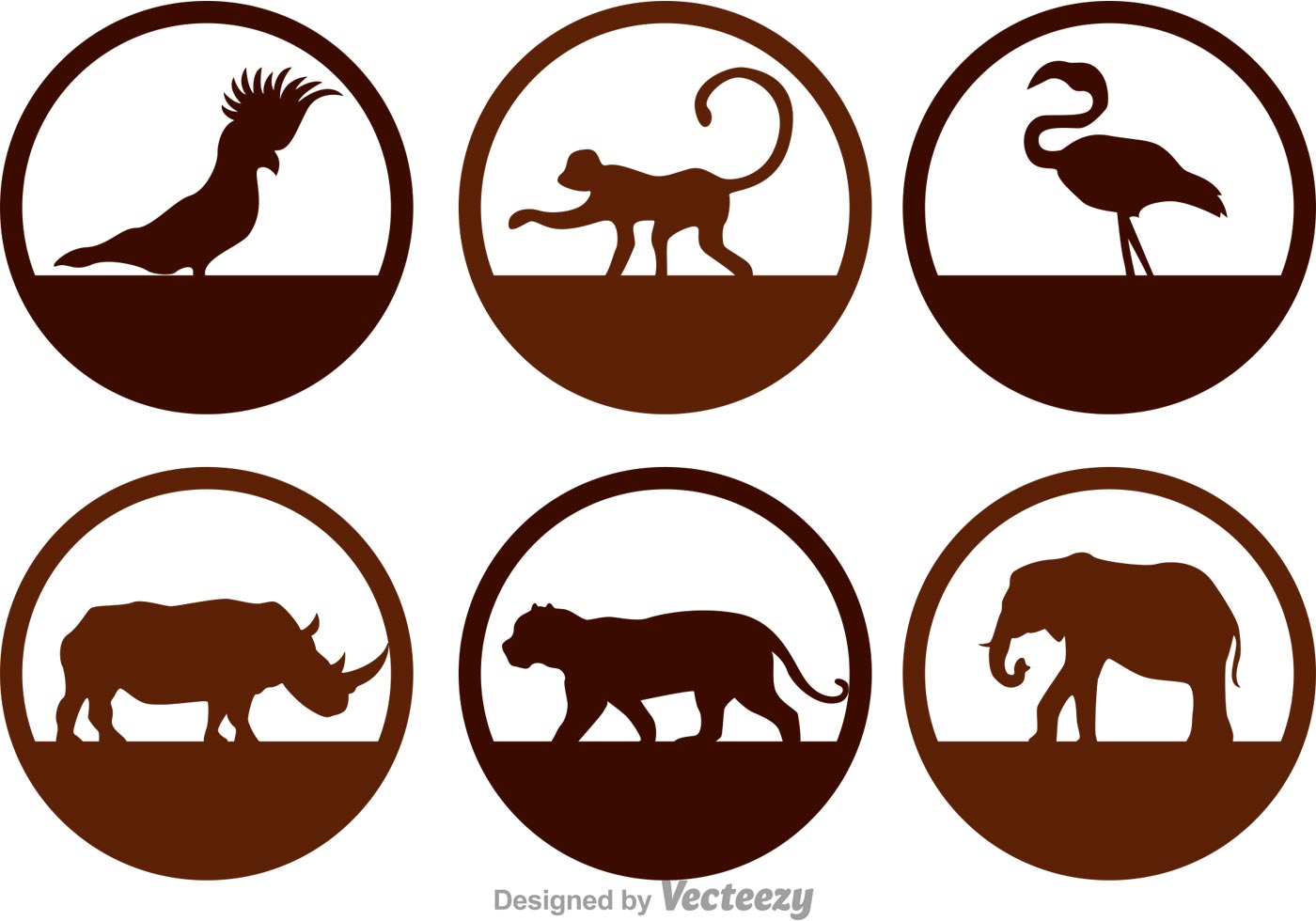 Download Wild Animals Silhouette Icons 92971 Vector Art at Vecteezy